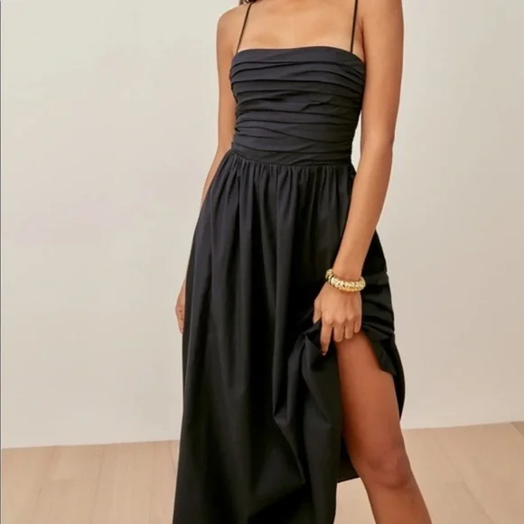 Reformation Lissa Dress in Black *NEW* - Picture 2 of 6